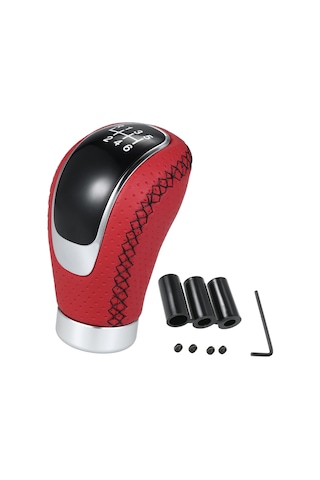 Yifomall 6 Vitesli Manuel Araçlar İçin Kaliteli Pu+alaşımlı Vites Topuzu - Kolay Montaj Kırmızı