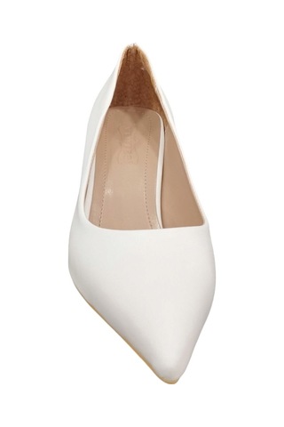 Ventes 20492184z 6 Cm Kadeh Topuk Sivri Burun Kadın Stiletto Ayakkabı Beyaz
