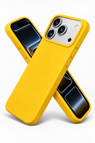 Apple İphone 17 Pro Max / 18 Pro Max Uyumlu Kılıf Renkli Lansman İçi Kadife Yumuşak Kamera Yükseltili Silikon Sarı