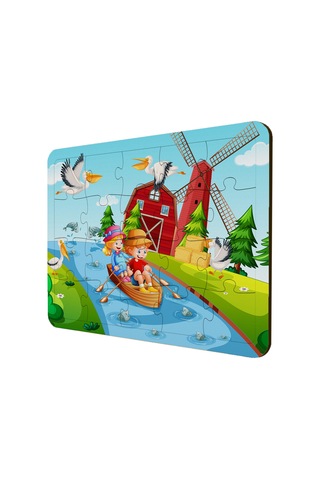 Çocuklar Için Ahşap Puzzle 3'Lü Set Maceracı Çocuklar Serisi
