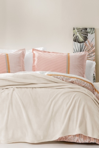 Yataş Bedding Olenna Çift Kişilik Wellsoft Battaniye - Ekru