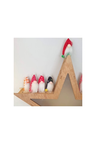 N0:6 1 Adet Yılbaşı Yeniyıl Kumaş Gnome Cüce Şeklinde Broş 3-3.5 Cm No 1 No:6