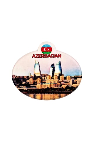 Azerbaycan Flame Towers Oval Magnet