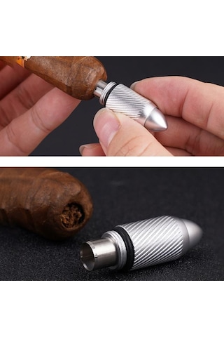Cigarismalüminyum 8 MM Çaplı Puro Delici Anahtarlıklı Rc68slv