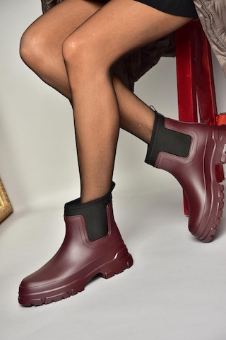 Fox Shoes T858685409 Bordo Kalın Tabanlı Yağmur Botu Bordo