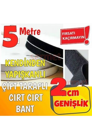 5 Metre Arkası Kendinden Yapışkanlı Cırt Cırt Kaliteli Cırt Bant