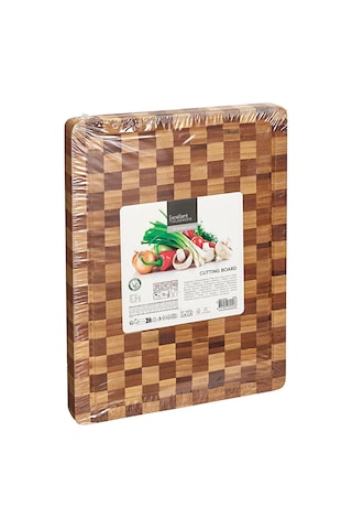 Koopman Bambu Damalı Kesme Tahtası 37x28 Cm Kahverengi