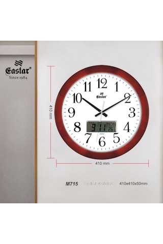 Eastar Aw715 Jc Ahşap Çerçeveli Duvar Saati Kahverengi