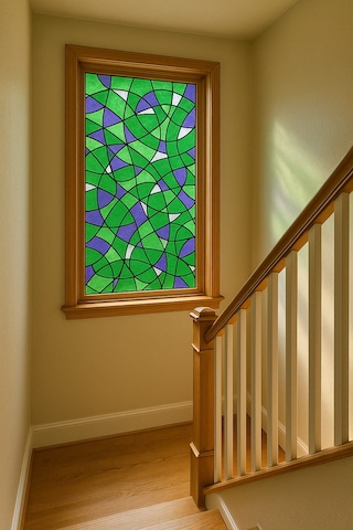 Vitray Desen Yapışkanlı Şeffaf Folyo 67cmx 2 Metre Bej - Yeşil