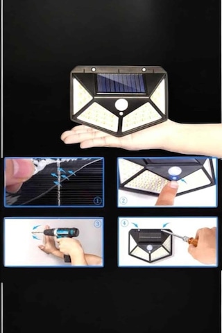 Güneş - 387 - Enerjili Bahçe Aydınlatma Lambası Solar 100 - Csmo-tex - Led Lamba