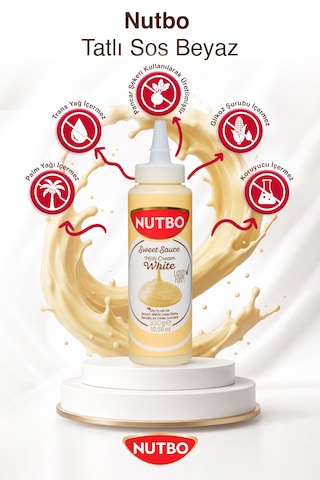 Nutbo Tatlı Sos Beyaz- Waffle& Krep& Pankek& Churros& San Sebastian& Kruvasan& Dondurma Sos 330 Gr