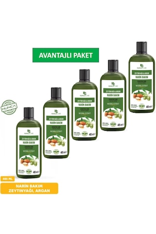 Zeytinyağı & Argan Özlü Şampuan, Saç Dökülmesine Karşı Yardımcı 485 Ml 5 Li Set Tüm Saç Tipleri