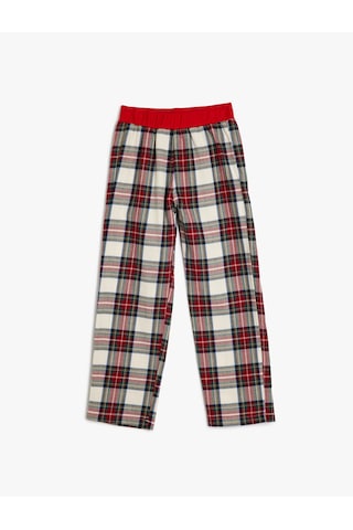 Koton Beli Lastikli Pamuklu Ekoseli Pijama Altı Kırmızı Ekose 5wlk50028mw