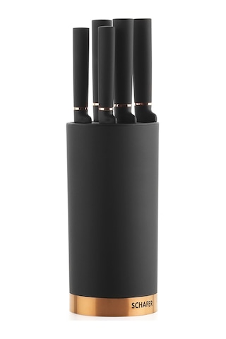 Schafer Forge Bloklu Bıçak Seti 6 Parça-siyah02