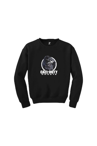 Call Of Duty Ghosts Text Siyah Sweatshirt Siyah