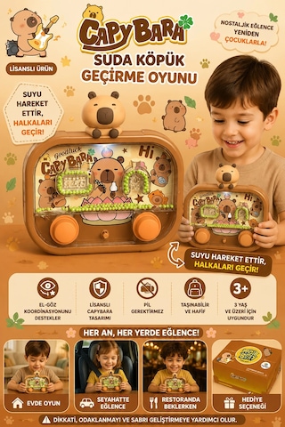 Halka Geçirme Oyunu Capybara Suda Nostaljik Işıklı Water Game Hediyelik Oyuncak Pembe 2586bc-cbkahve Halka Geçirme Oyunu Capybara Suda Nostaljik Işıklı Water Game Hediyelik Oyuncak Pembe 2586bc-cbkahve