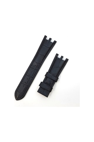 Versace Hakiki Deri Saat Kayşı Kordonu Siyah  24 Mm
