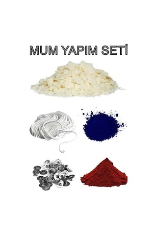 Soya Mum Yapım Seti, 1Kg Soya Wax, Boya, Fitil, Mum Çıtçıtı