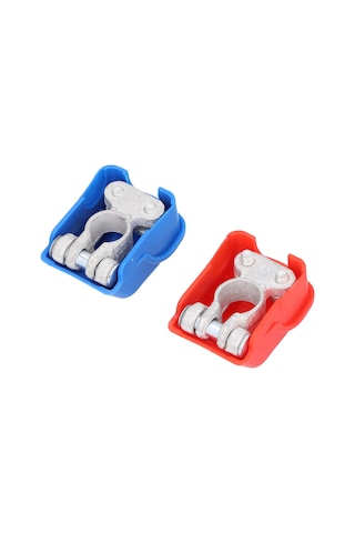 Suofeng Otomatik Ve Gemi Aküleri İçin Hızlı Montajlı Bakır Terminal Klipsi, 3 Saniyede Montaj, 17-19mm Pozitif/15-17mm Negatif, Şarj Ve Depolama İçin Uygun Kırmızı+mavi Kapaklı 2 Adet