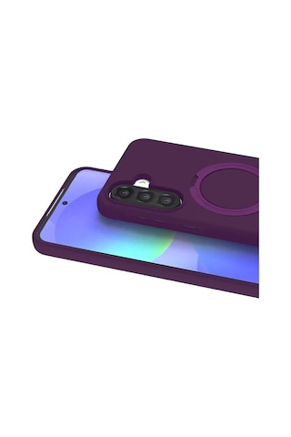 Samsung Uyumlu Galaxy A37 5g Regal Magsafe Standlı Kapak - Derin Mor Renkli