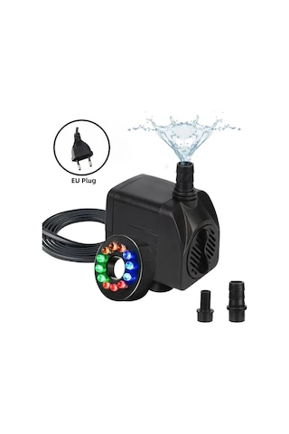 Honeybeeshop 1 Adet 16w Led Işıklı Su Pompası Akvaryum Ve Kaya Bahçesi Dekorasyonu İçin Balık Tankı Hava Pompası 220v