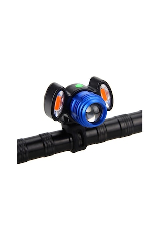 Hombey Çocuk Bisiklet Feneri, Xml T6 Led, 4 Modlu, Yakın-uzak Odaklanabilir, Şarj Edilebilir, Ipx6 Su Geçirmez, Mavi Mavi