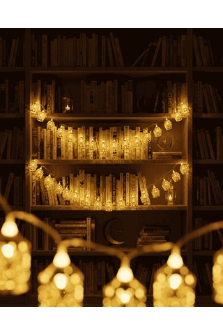 Ramazan Led Işık Pilli Sıcak Sarı Cami Figürlü Ev Dekoru Çok Renkli