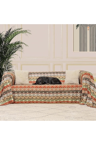 Latuda Concept Softmicro Boho Etnik Desenli Mikrofiber Koltuk Örtüsü Ve Tv Battaniyesi, Koltuk Şalı, Sku: Smg8690010207609 Açık Bej