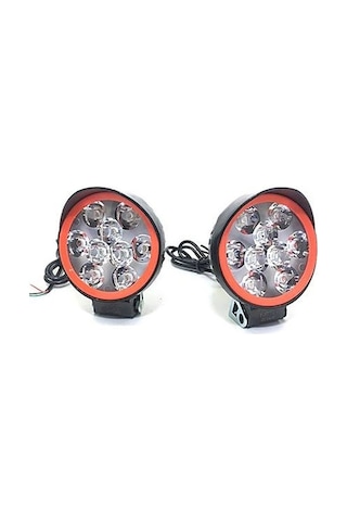 Motosiklet 9 Ledli Sis Far Çakar Modlu 2 Li Set 12v Led Far