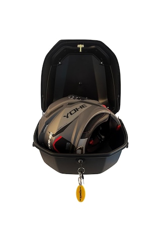 Xt08-fs 32 Litre Motosiklet Arka Çanta Mat Siyah Su Geçirmez Abs Top Case Çift Kilitleme Üniversal Diğer