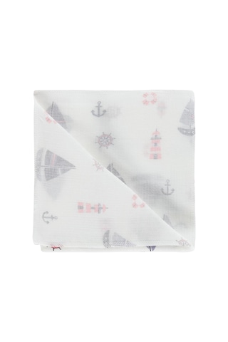 Civil Baby Yelken Baskılı Müslin 75x75 Battaniye - Beyaz