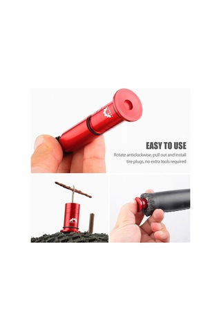 Samdoo Alüminyum Çelik Nylon Bisiklet Lastik Tamir Aleti, Vakuum Lastik İçin Uçak, 5 Adet Tamir Şeridi Ve Direksiyon Ucu Tıkanıklıkları, Kırmızı