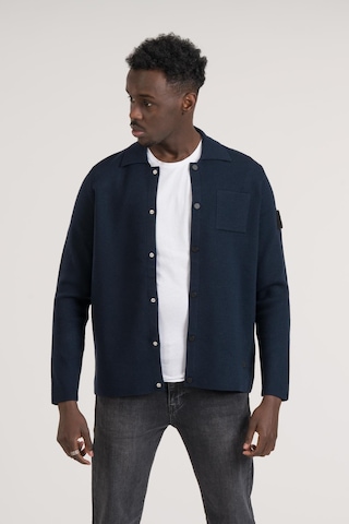 Yakalı Çıtçıt Kapamalı Tek Cepli Slimfit Polyamid Karışımlı Ceket Gömlek Lacivert