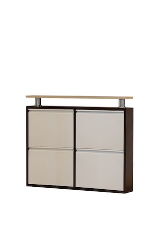 Kaser Metal 2+2'Li Metal Ayakkabılık Beyaz - Siyah