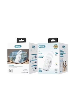 Go Des Gd-wps032 1200mbps 6 Antenli 5ghz Wifi Sinyal Güçlendirici Router Beyaz