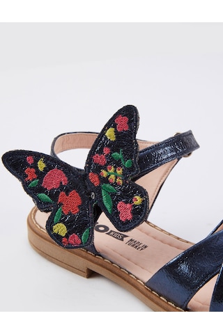 Denokids Kelebek Kız Sandalet Siyah