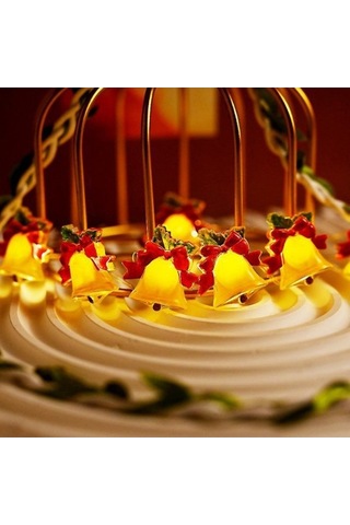 Dancemonkey 5 M 50 Işıklar Noel Ağacı Dekorasyon Işık Dize Noel Çan Şenlikli Atmosfer Işık Dize Akülü, Renkli Led Çok Renkli