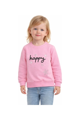 Kız Çocuk Happy Sweatshirt Bgl-st05270 Pembe