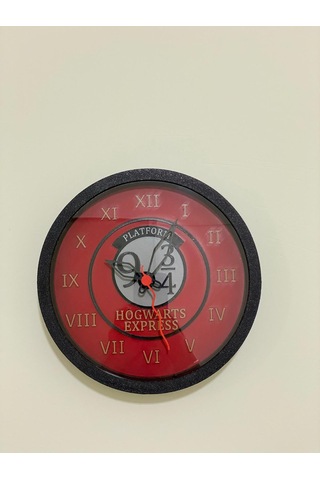Hogwarts Express Temalı, Siyah Kasa Duvar Saati Siyah