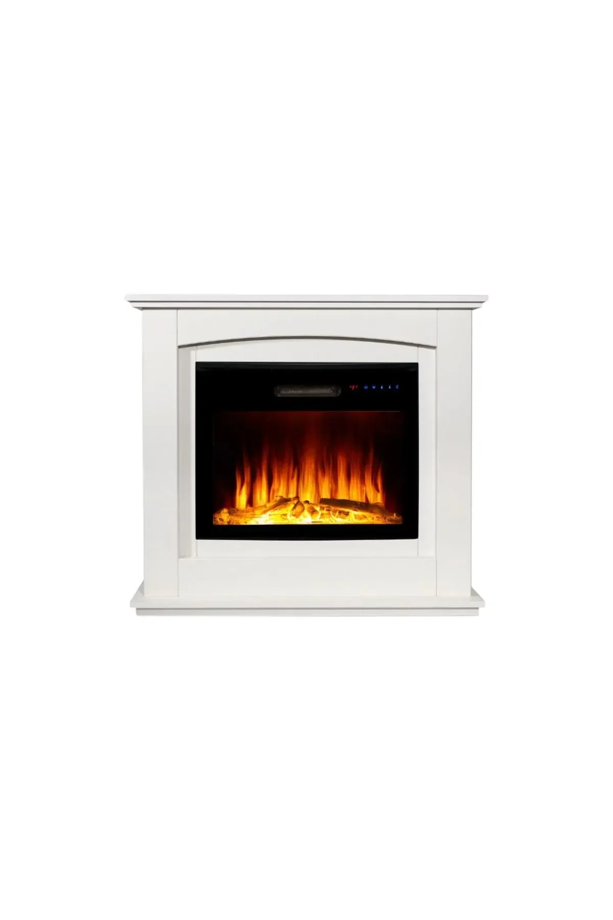 Tektes Elektrikli Şömine Kasalı 125 CM Beyaz Kasalı 8 Renkli Alev Sesli Bluetoothlu Wifi Uygulamalı