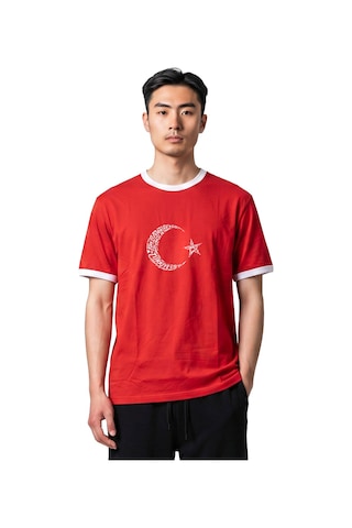 Sportive Türkiye Baskılı Unisex Kırmızı Günlük Stil T-shirt 26du0003-krm