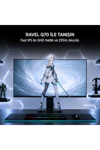 James Donkey Ravel Q70 27'' 210hz 1ms Gtg Fast Ips Qhd 2k Pivot Gaming Monitör Ölü Pikselde Anında Değişim