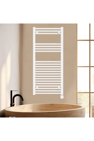 1118x500mm 500w Elektrikli Karbon Çelik Havlupan Alya Beyaz Kablo Gizlemeli