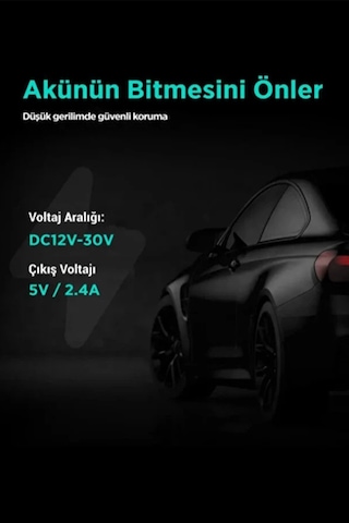 Epilons Park Modu Kablosu Type-c Akü Sigorta Bağlantı Kablosu Araç İçi Kamera Tüm Kameralara Uyumlu Standart
