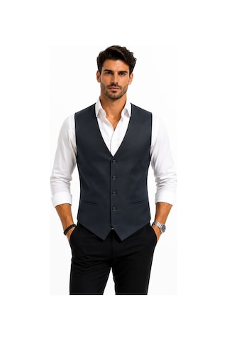 Mentor Regalo Erkek Yelek V Yaka Lacivert Düz 54013