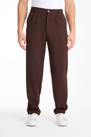 Gugus Erkek Baggy İthal Kumaş Pantolon Kahverengi