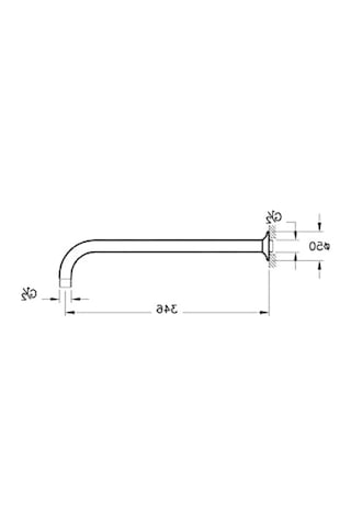 Uzun Krom Duş Başlığı Dirseği - 346 Mm 6998