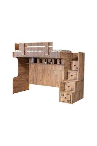 Setaymobilya Ranza, Natural Ranza Karyola Çalışma Masası + 2 Comfort Yatak