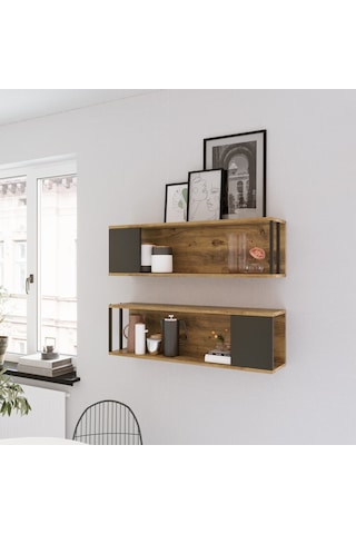 Robinhome Robin Home Atlantis Duvar Rafı Kitaplık 2'Li Set As18-A