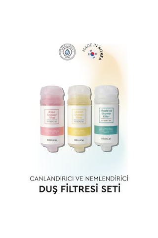 Bibimcos Shower Filter Trio Set - Canlandırıcı Ve Nemlendirici Üçlü Duş Filtresi Seti Kokusuz
